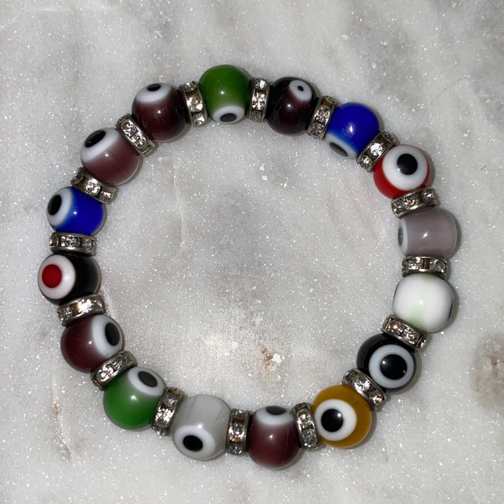 Evil Eye Ball Beaded Ball Bracelet